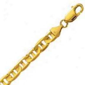 14k Yellow Gold 22 Inch X 7.5 Mm Mariner Link Necklace