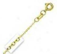 14k Golden Gold 24 Inch X 1.1 Mm Cable Chain Necklace
