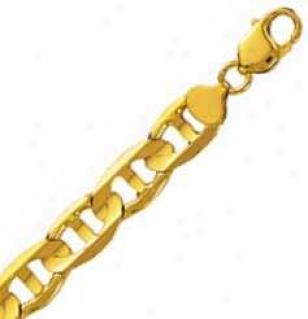 14k Yellow Gold 24 Inch X 11.0 Mm Mariner Link Necklace