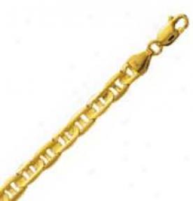 14k Yellow Gold 24 Inch X 6.0 Mm Mariner Link Necklace