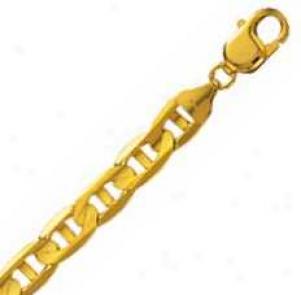 14k Yellow Gold 24 Inch X 8.5 Mm Mariner Link Necklace