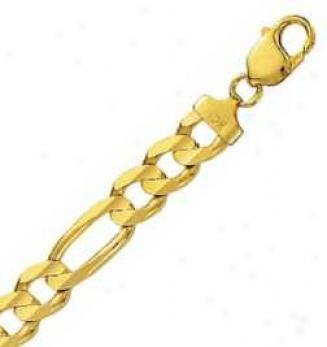 14k Yellow Gold 24 Inch X 9.6 Mm Figaro Chain Necklace