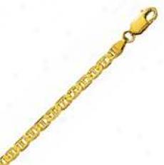 14k Yellow Gold 7 Inch X 3.2 Mm Mariner Ring Bracelet