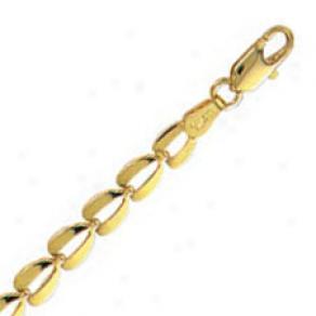 14k Yellow Gold 7 Inch X 4.5 Mm Bumble Bee Link Bracelet