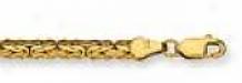 14k Yellow Gold 7.25 Inch X 4.0 Mm Byzantine Bracelet