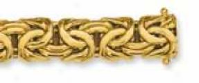 14k Yellow Gold 8 Inch X 13. Mm Byzantine Bracelet