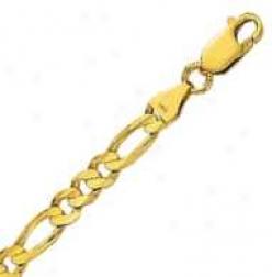 14k Yellow Gold 8.5 Incch X 6.0 Mm Figaro Chain Bracelet