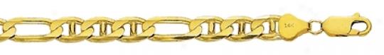 14k Yellow Gold 8.5 Inch X 7.2 Mm Figarucci Connective Bracelet