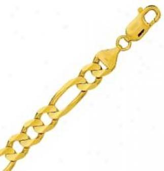 14k Yellow Gold 8.5 Inch X 8.3 Mm Figaro Chain Bracelet