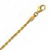 14k Yellow Gold D/c 16 Inch X 20 Mm Rope Chain Necklace