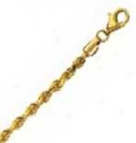 14k Yellow Gold D/c 18 Inch X 3.0 Mm Rope Chain Necklace