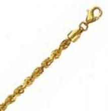14k Yellow Gold D/c 18 Inch X 3.5 Mm Rope Chain Necklace