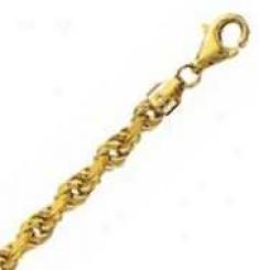 14k Yellow Gold D/c 18 Inch X 6.0 Mm Rope Chain Necklace