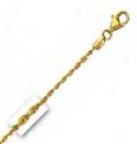 14k Yellow Gold D/c 20 Inch X 1.5 Mm Rope Chain Necklace