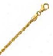 14k Yellow Gold D/c 20 Inch X 2.3 Mm Rope Chain Necklace