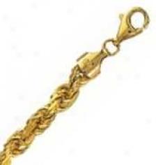 14k Yellow Gold D/c 20 Inch X 7.0 Mm Rope Chain Necklace
