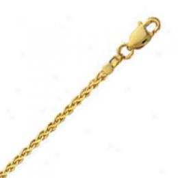 14k Yellow Gold Flat 16 Inch X 2.0 Mm Wheat Chain Necklacd