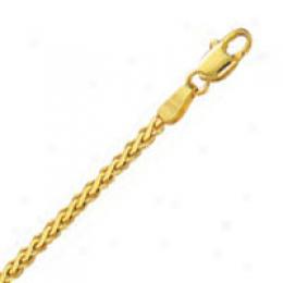 14k Yellow Gold Flat 7 Inch X 2.2 Mm Wheat Chain Bracelet