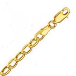 14k Yellow Gold Oval 7 Inch X 4.0 Mm Rolo Chain Bracelet