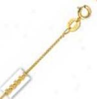 14k Yellow Gold Round 18 Inch X .8 Mm Wheat Chain Necklace