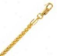14k Yellow Gold Round 22 Inch X 2.5 Mm Wheat Chain Necklace
