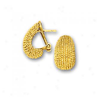 14k Yellow Half Hoop Earrings