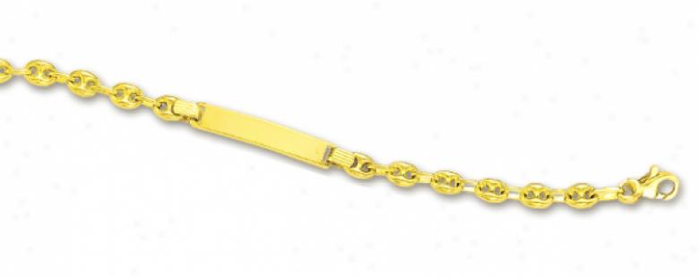 14k Yellow Id Bracelet - 7 Inch
