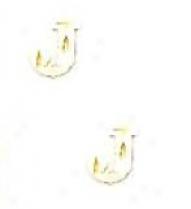 14k Yellow Initial J Friction-back Earrings