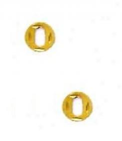 14k Yellow Initial O Friction-back Earrings