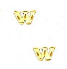 14k Yellow First W Friction-back Earrings