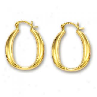 14k Yellow Modern Hoop Earrings