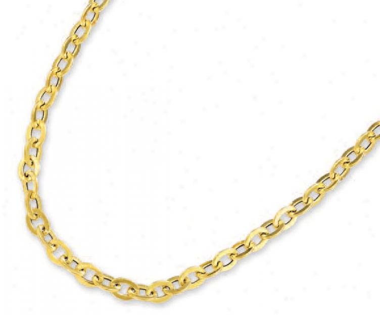 14k Yellow Oval Link Chain - 17 Inch