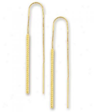 14k Yellow Simple Tribunal Threader Earrings