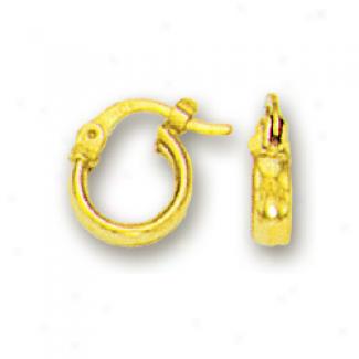 14k Yellow Simpple Hoop Childrens Earrings
