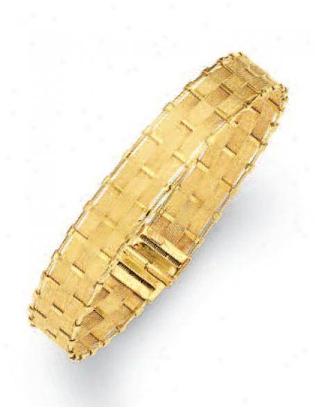 14k Yellow Stylish Woven Bracelet - 7.25 Inch