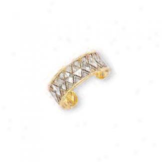 14k Yellow Trlangular Design Toe Ring