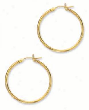 2.0 Mm 1 1/4 Inch Hoop Earrings