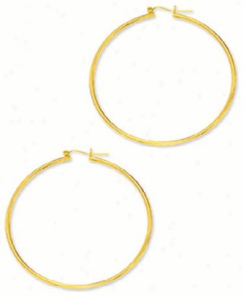 2.0 Mm Two Inch Hoop Earrings