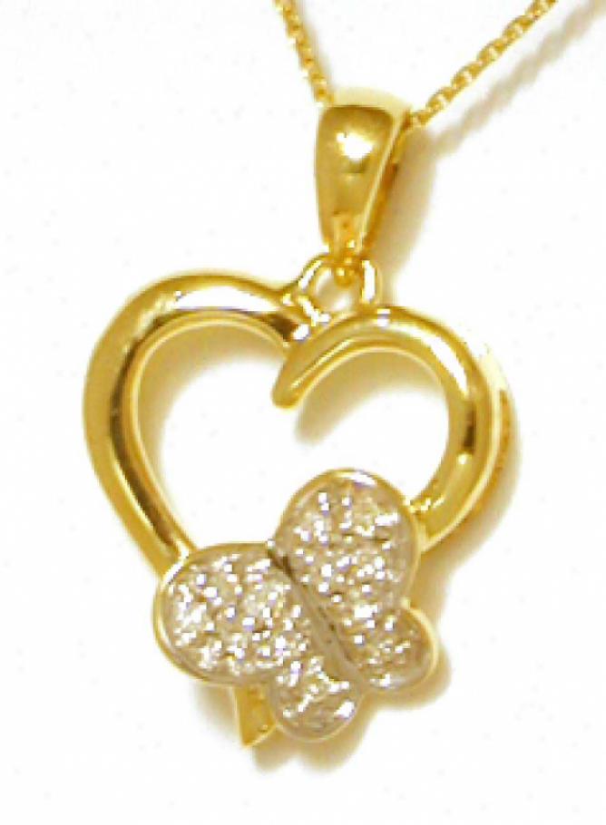 Adorable Diamond Butterfly Disposition Pendant