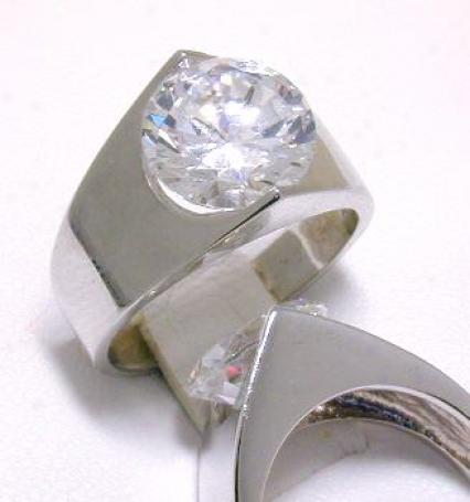 Bold Cubic Zirconia Cz Mirror Company Ring