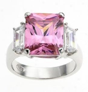 Celebrity Pink And Clear Cubic Zirconia Cz Engagement Ring