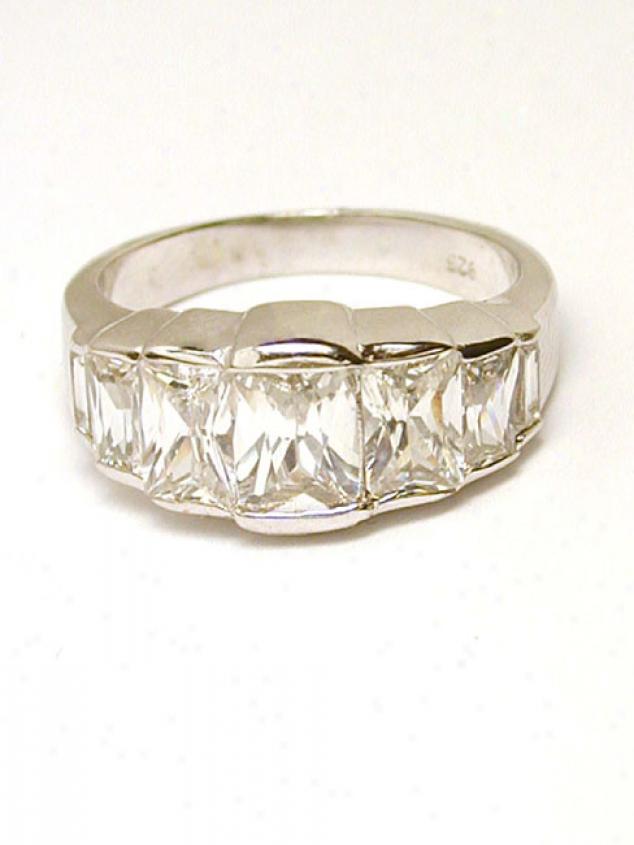 Cubic Zirconia Cz Emerald Cut Bezel Ring