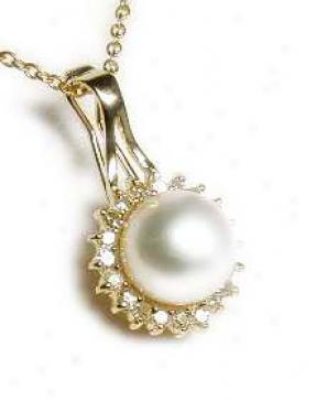 Cultured Pearl & Diamond Pend/enhancer