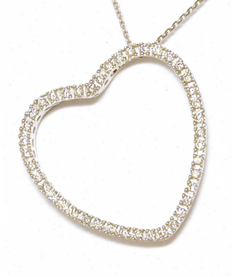 Elegant Hanging Diamond Heart Necklace (i/i1, G/h)