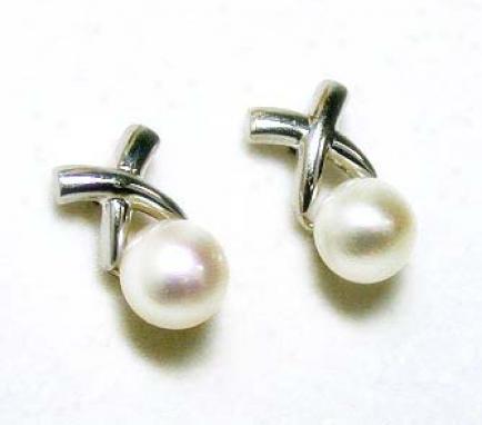 Elegant Pearl X Earrings