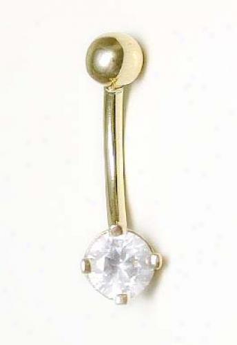 Elegant Round Cubic Zirconua Cz Belly Ring