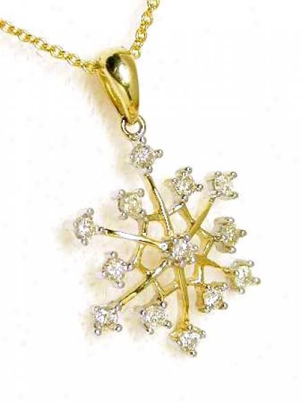 Elegant Snowflake Diamond Pendant