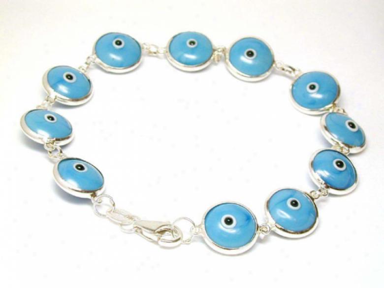 Evil Eye Enamel Blue Bracelet