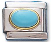 Gem Turquoise Italian Charm Link