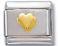 Gold Heart Italian Charm Link